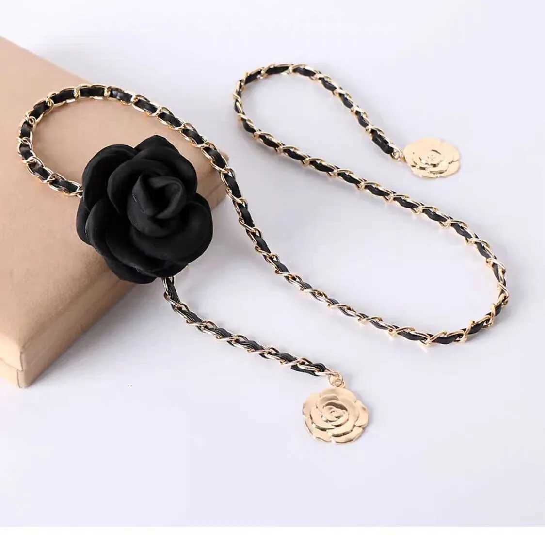 Fashion Waist chain for womens sweater skirt chain highend flower belt decorative dress suit pants waist chain D250924