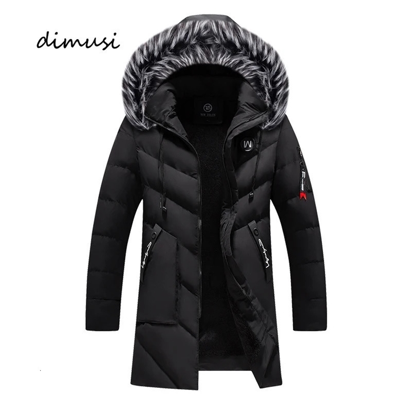 Men's Down Parkas DIMUSI Winter Men's Long Jacket Fashion Men Fur Collar Thermal Parkas Classic Coats Casual Warm Windbreaker Padded Men Clo