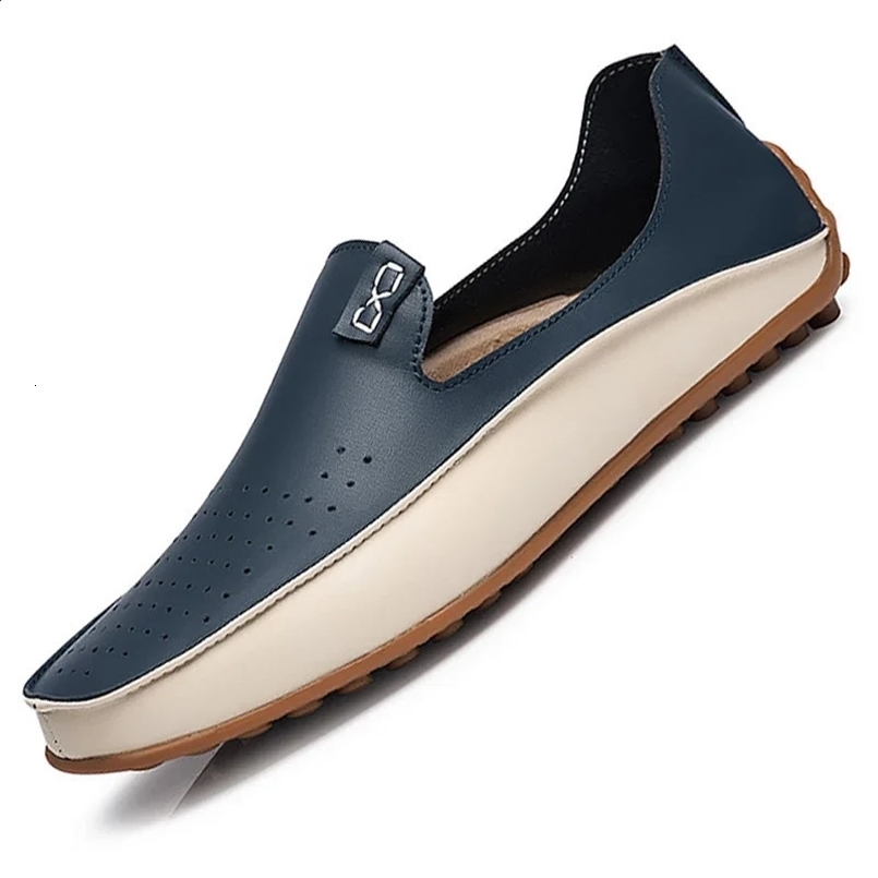 Mens boat shoes leather mens lightweight sports shoes Italian breathable sliding driving casual shoes mens size 47 240824