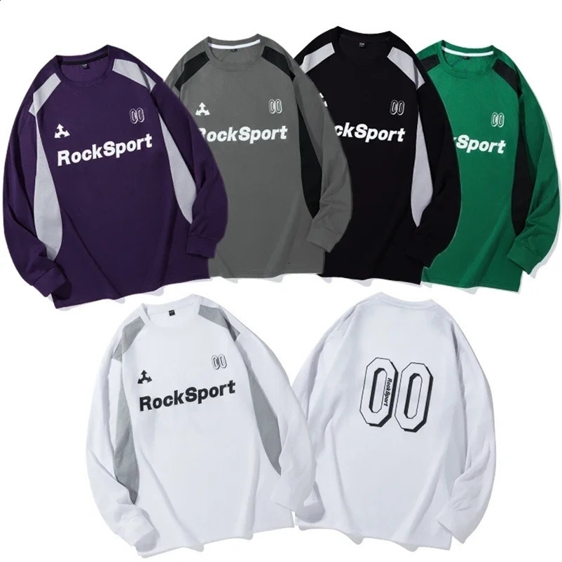 American Long Sleeve T Shirts Men Women Patchwork Oversized Hip Hop Streetwear Letter T-shirt Varsity Tee Y2K Loose Harajuku Top 250117