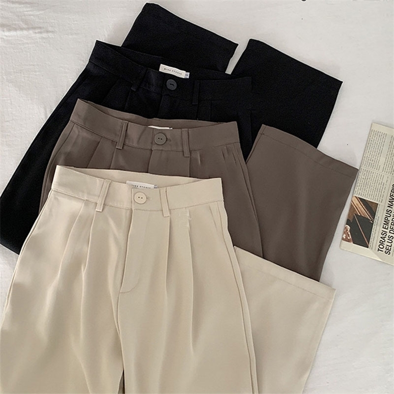 Women's Pants Capris Autumn Loose Straight Pants Women High Waist Casual Wide Leg Pants Female Office-lady Suit Pants Pantalon Femme 23531 230306