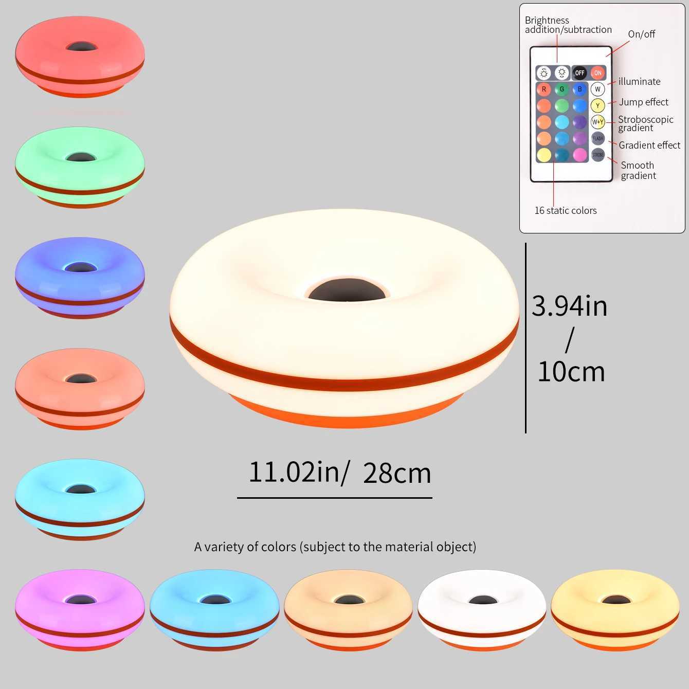 Touch Control RGB Donut Desk Lamp with Multifunctional Remote USB Powered for Bedroom Restaurant Use C251115