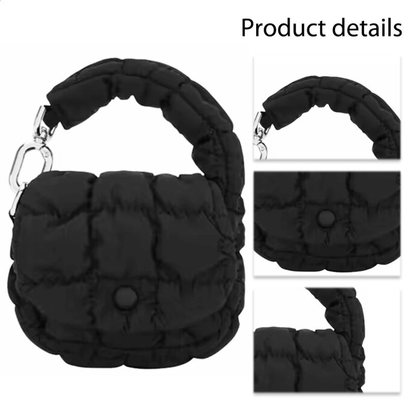 Women Pleated Top Handle Bag Mini Cloud Solid Color Cotton Ruched Dumpling Flap for Shopping Date 250206