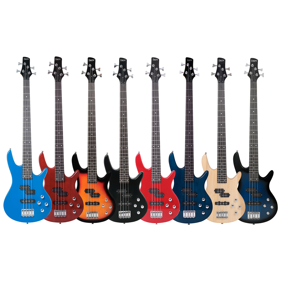 The Factory Sells IRIN P-04 Best Selling Plucked Plucked Maple Four String Electric Bass Guitar Sunset Black Border