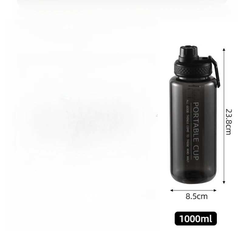 1000ml Sports Water Bottle Portable Leakproof Large Capacity Travel Kettle Lightweight Plastic Water Jugs Creative Space Cup J250923