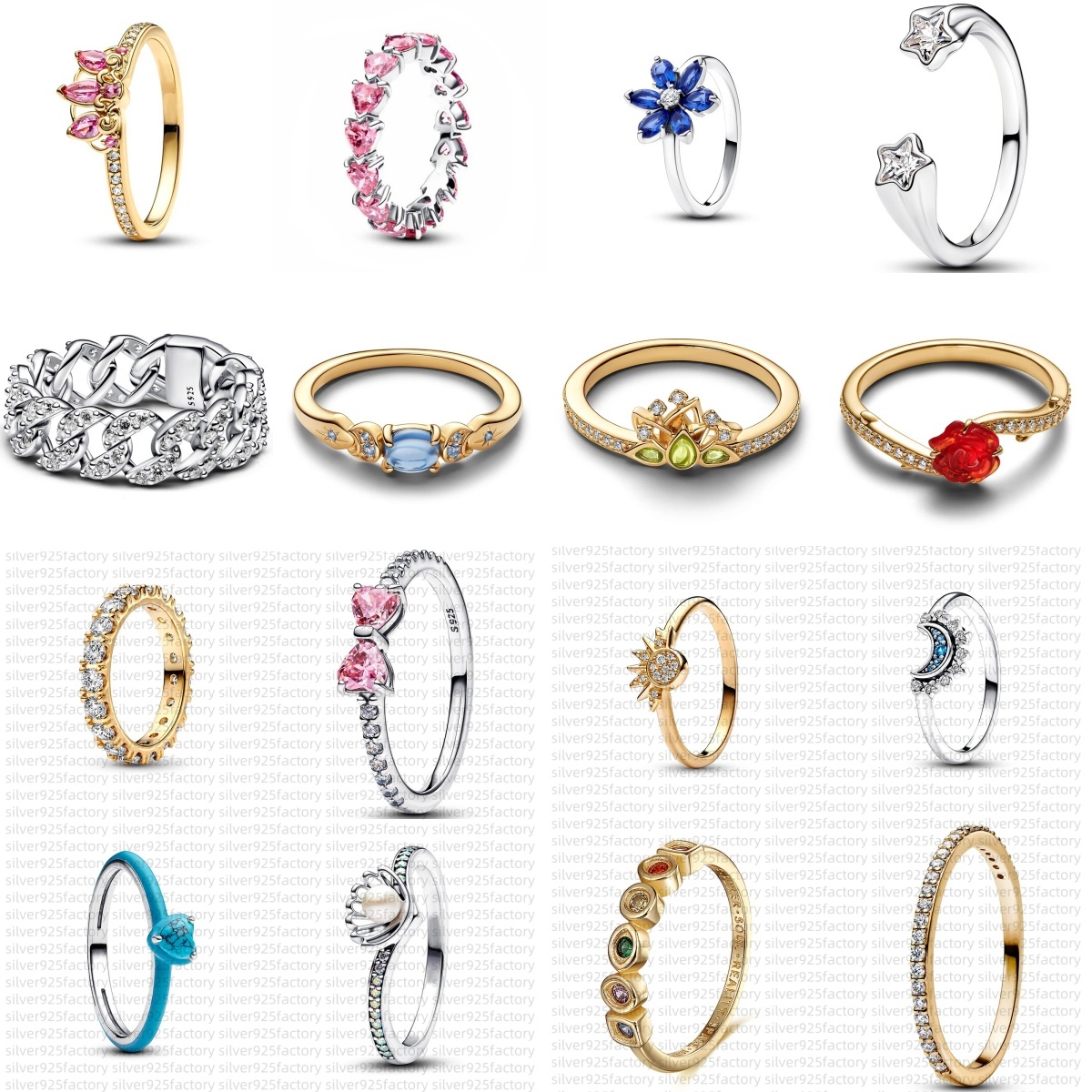 Ring designer ring 925 Silver Princess Gold Crown Rings with box heart rings luxury jewelry Beautiful girlfriend gifts DIY Birthday Gift factory wholesale