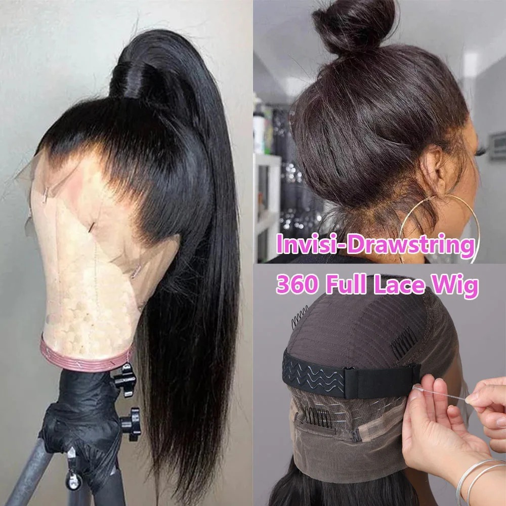 Bone Straight Hd Lace Frontal Wig 13X6 13X4 Black Lace Front Wig Human Hair 360 Full Lace Wig Natural Brazilian Transparent Wigs Glueless Ready To Wea