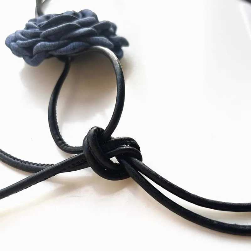 Fashion Vintage Chiffon Flower Waist Belt for Women Elegant Blue Flowers Long Leather Adjustable Waist Chain Dress Jewelry Accessories36 D250924