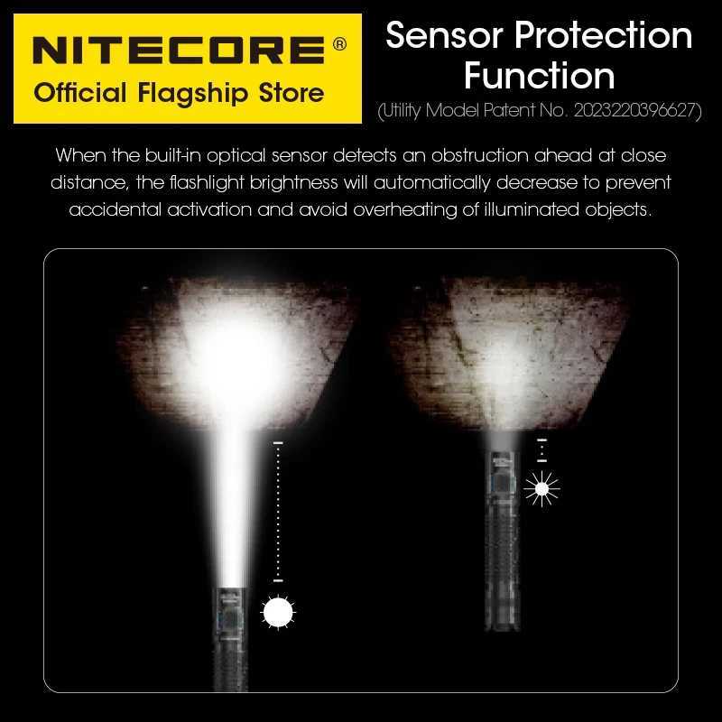 NITECORE MH12 Pro USBC Rechargeable Compact Flashlight 505 Meters Tactical Torch UHi 40 LED Beam 5300mAh 21700 Liion Battery J250924