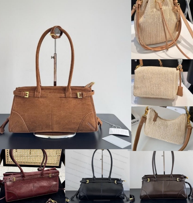 Designer Shoulder Bag Womens mens straw bags armpit bags Crossbody half moon bags Luxurys purse handbag real Leather tote clutch underarm Bag strap