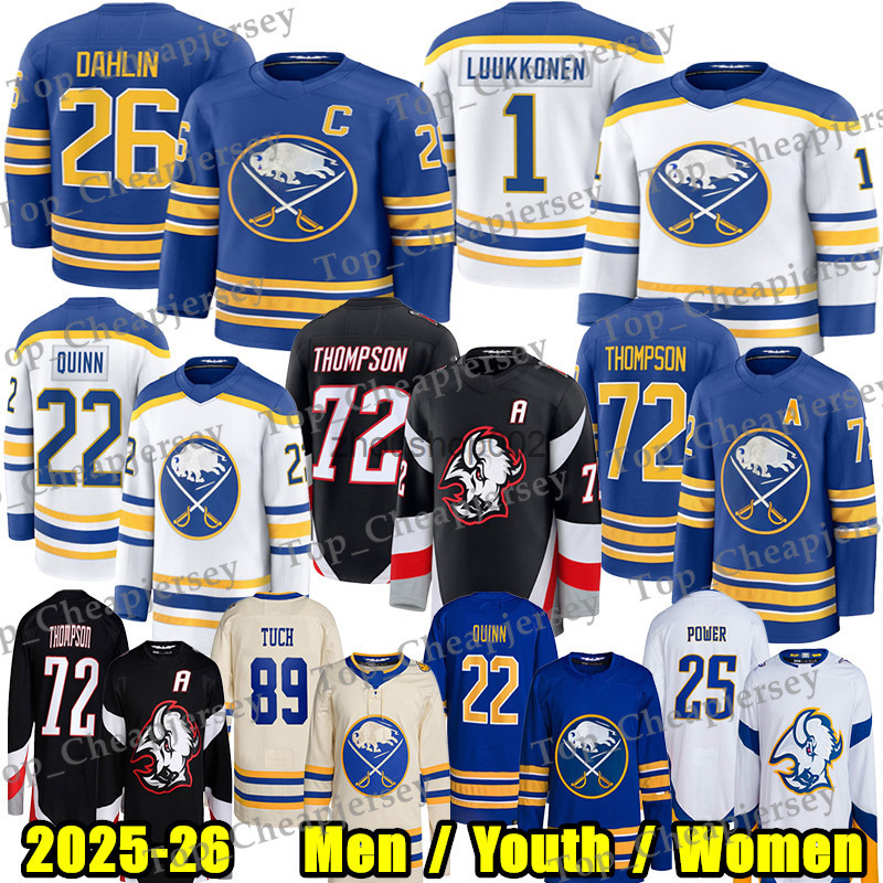 72 Tage Thompson sabres hockey jersey 26 Rasmus Dahlin UkkoPekka Luukkonen Jack Quinn Radim Mrtka Greenway Alex Tuch Peyton Krebs Devon Levi Zach Bens