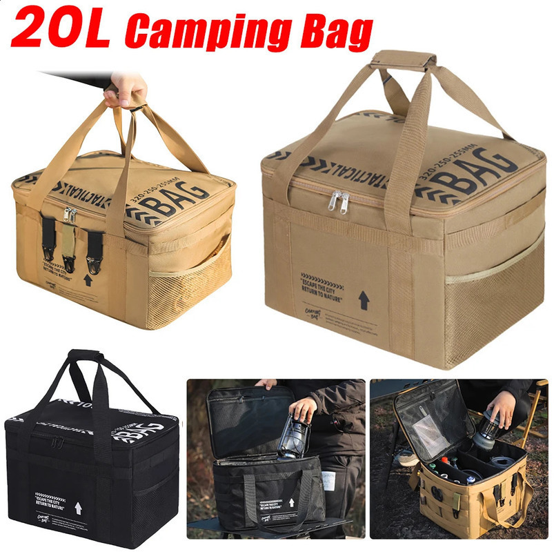 20L camping gas tank storage bag outdoor picnic large capacity tactical with handle box 240910