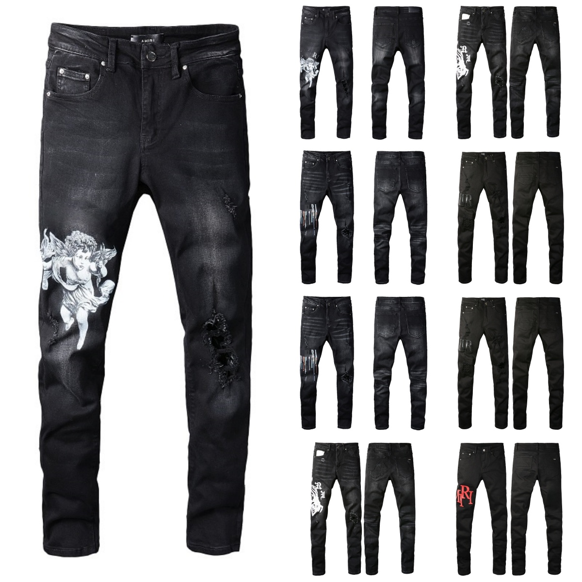 2025 new designer ksubi jeans for men flared baggy Jeans ksubi jeans with Holes Straight Leg Zipper Hip Hop Bikers denim trousers Motorcycle skinny fit slim jeans