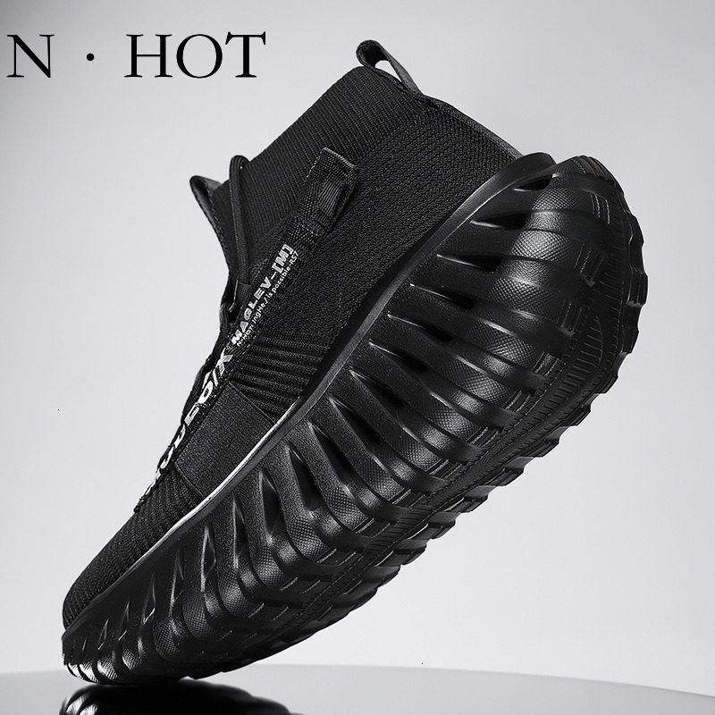NHOT Designer Luxury Fashion Men's Knife Edge Shock-absorbing Fly Woven Running Shoes Casual High Top Coconut Shoes Trendy And Versatile Outdoor 