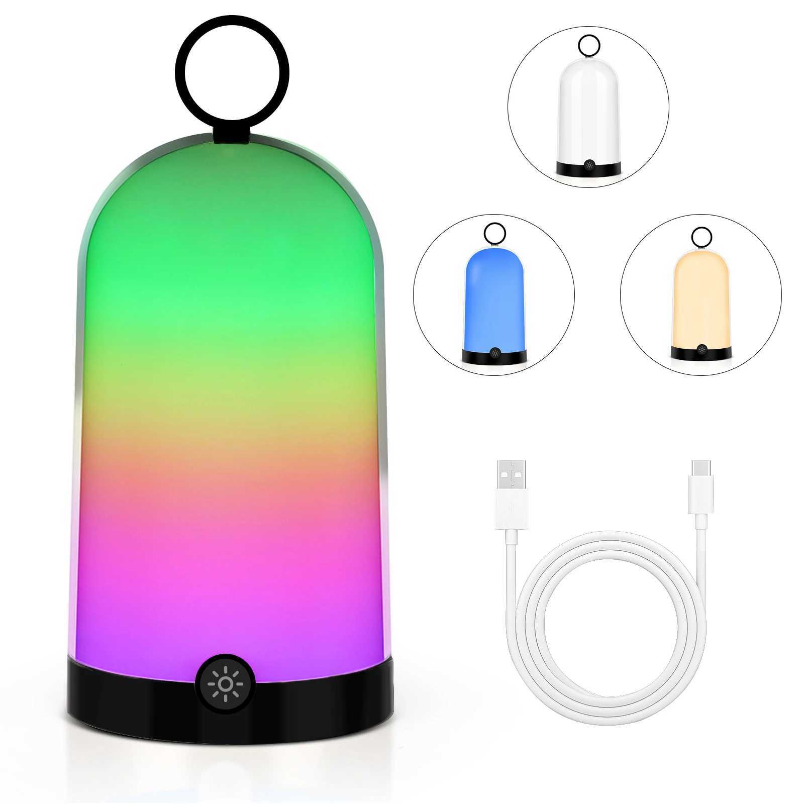 USB rechargeable lamp RGB portable home desk lamp touch night light bar coffee bar bedroom outdoor camping desk lamp C251115