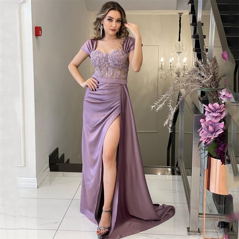 Party Dresses Thinyfull Sexy Prom Evening Dresses Off Shoulder Appliques Party Dress High Split Floor Length Cocktail Gowns Saudi Arabia Dubai 230217
