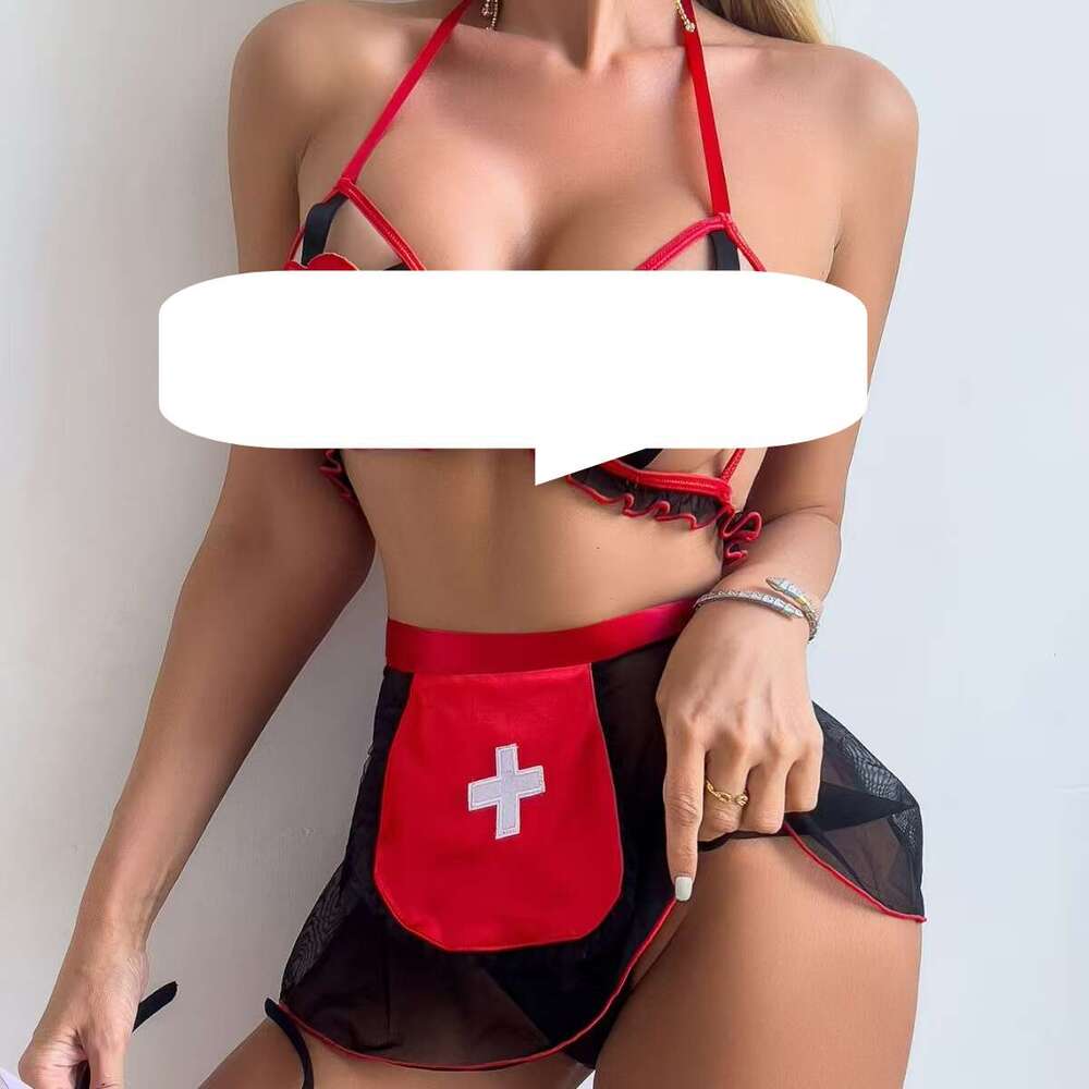 Halloween Temptation Nurse Uniform Three-Piece Set Sexy Lingerie