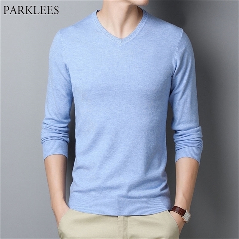 Winter Thick Warm Cashmere Sweater Men V Neck Men's Sweater Slim Fit Pullover Men Classic Wool Knitwear Sweaters For Men 3XL 201224