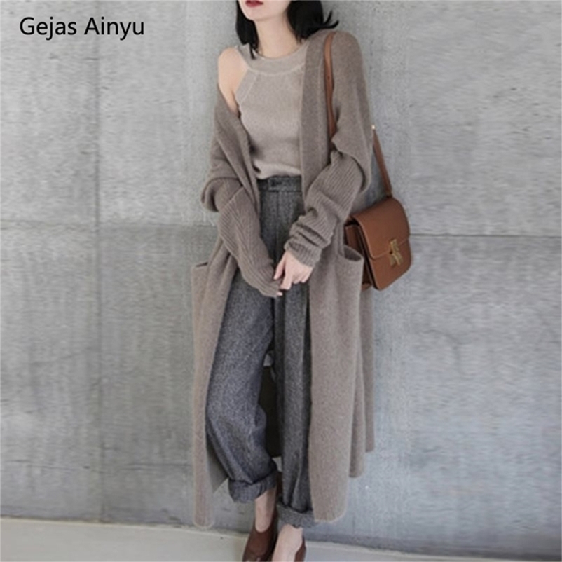 Autumn Winter Cashmere sweater Coat European style cardigan women fashion sweater women long cardigan knitted sweater 201222