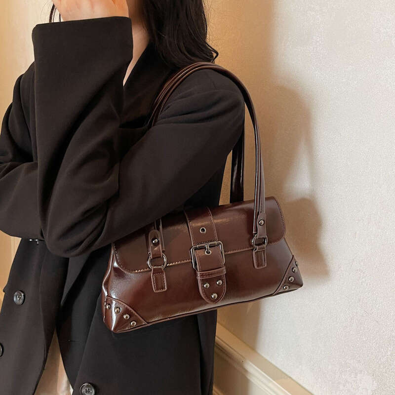 Designer Bags Fashion Tote Bags High-end Underarm for Women 2025 New Trendy Fashion Versatile Rivet Motorcycle Bag Light Luxury Handbag