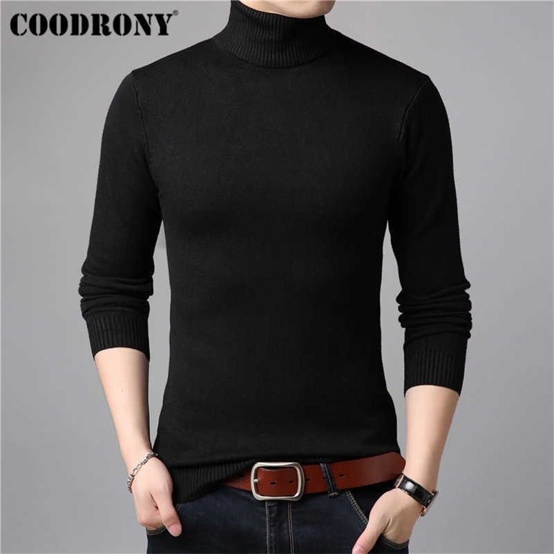 COODRONY Mens Sweaters Cashmere Cotton Sweater Men Soft Knitwear Pull Homme Winter Thick Warm Turtleneck Wool Pullover Men 91011 211018