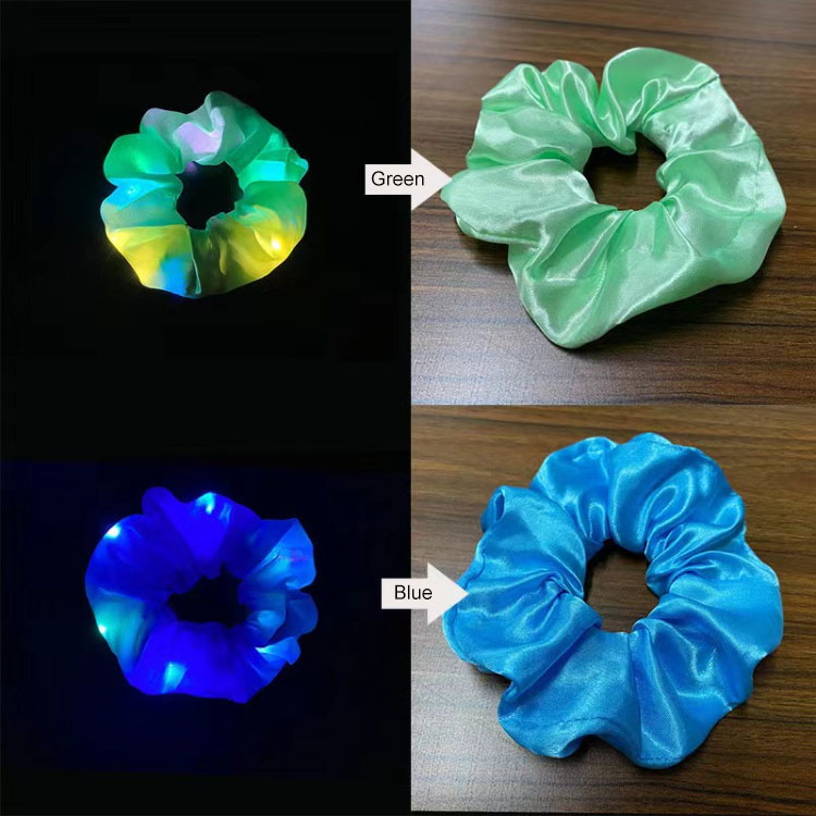 Hair Accessories Light Up Scrunchies For Girls Led Hair Ties Woman Ponytail Holder Scrunchy Bands Hairbands Party Supplies Halloween M4356
