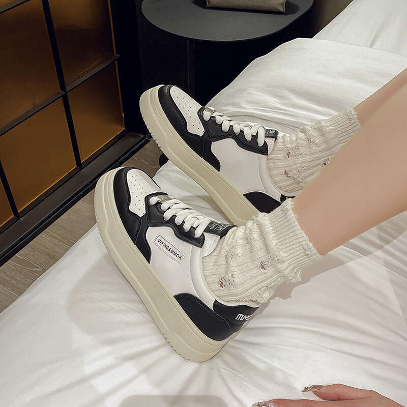 Korean Style Thick-Soled Height-Increasing White Sneakers for Women 2024 Autumn New Comfortable Lightweight Versatile Sports Casual Panda Board Shoes 