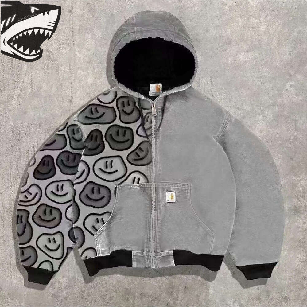 carharrets jackets designer jacket Hot Seall Carah Men's Designer for Men Y2k Full Zip Up Hoodie Long Sleeve Graphic Jacket Goth Sweatshirt d9