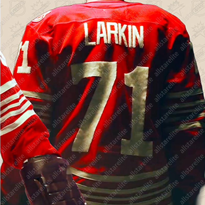 Custom 88 Patrick Kane 2025-26 Red Centennial Hockey Jersey 71 Larkins Rasmussen DeBrincat Lucas Raymond Gibson Custom Stitched