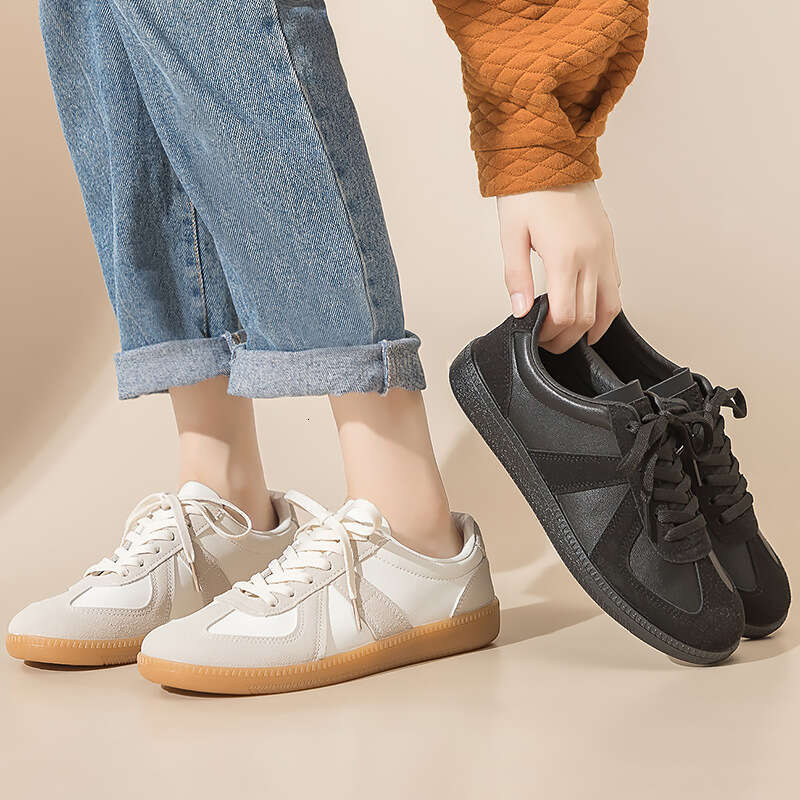 Couple Versatile Casual White Sneakers for Women Ins Korean Style Unisex German Training Flat Board Agan Shoes F8815 1d623e