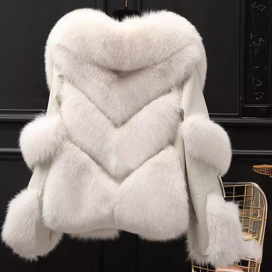 Retro solid faux fur collar suede womens short jacket fashion long sleeved womens cut jacket autumn and winter womens clothing 241128