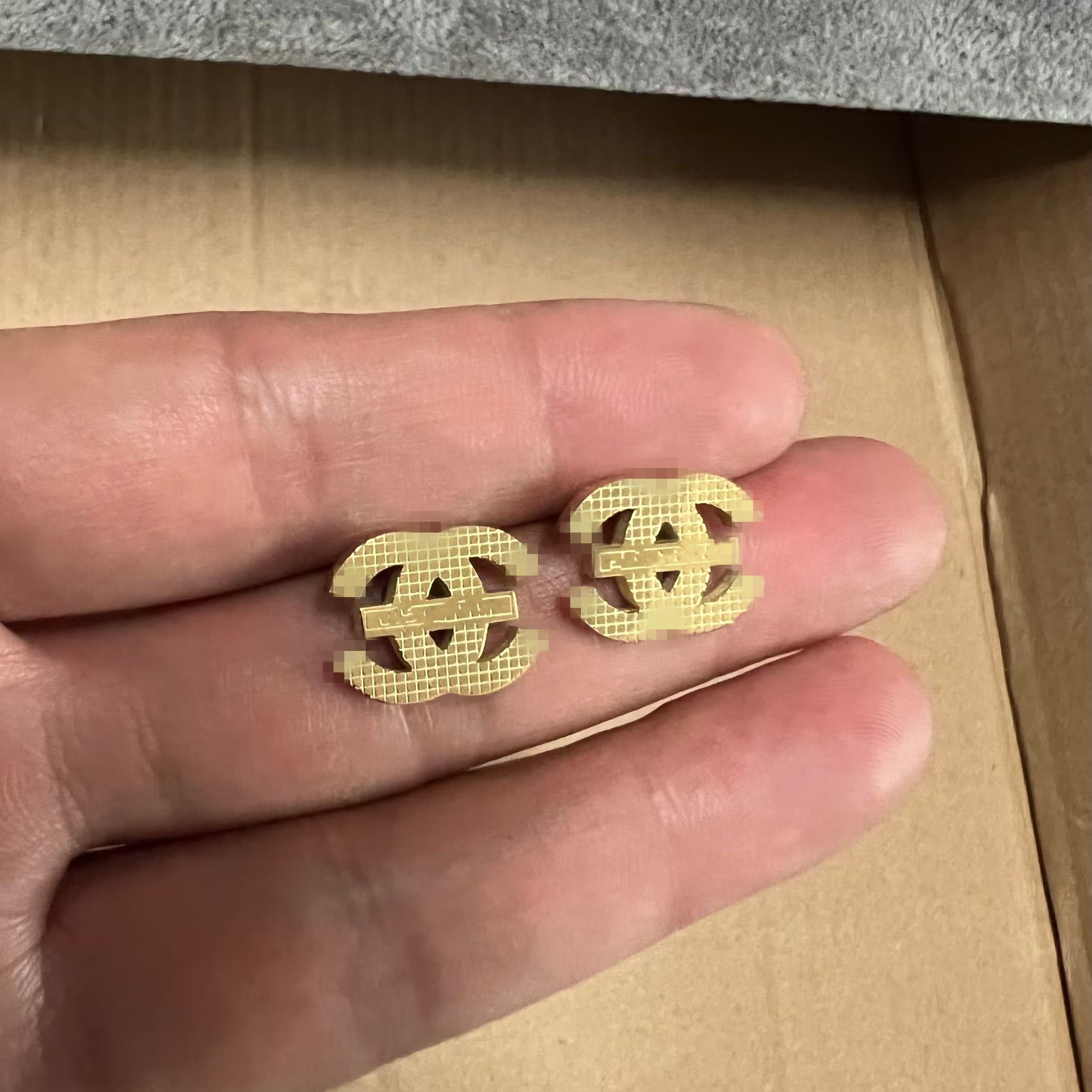 Never fade Luxury branded designer grid stud 316L Stainless Steel 18k Gold silver rose women letter engrave earrings jewelry girl gift match clothes