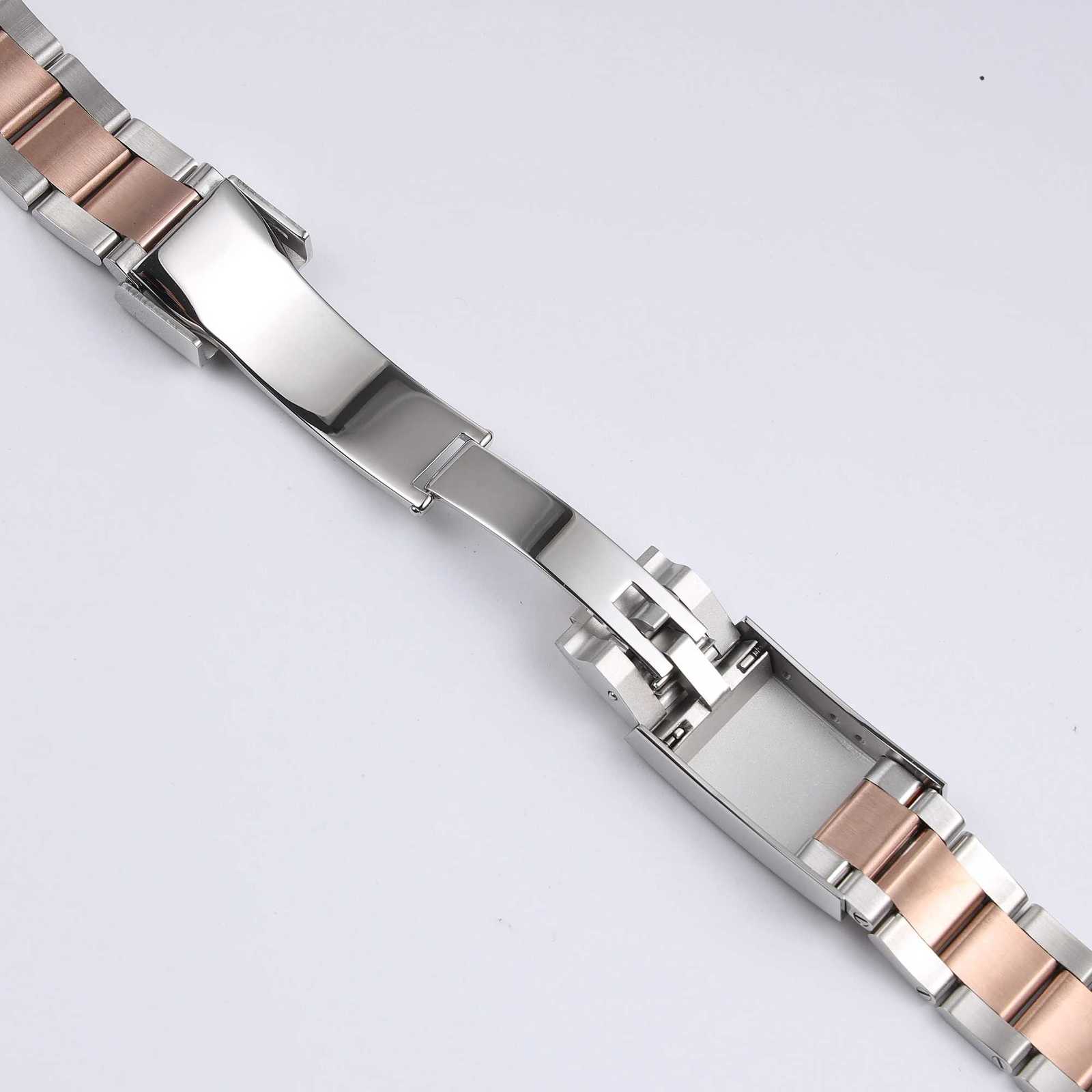 20 21mm silver gold black stainless steel watchband for Rolex Submariner GMT Daytona Metal Strap wrist bracelet deployment clasp Z250924