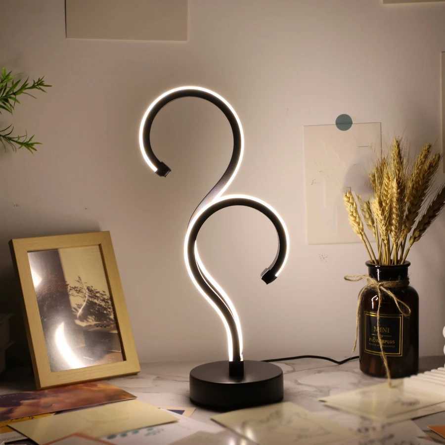 1PC Creative Double Question Mark Desk Lamp USB Three Color Dimming Bedroom Eye Protection Nightlight C251115