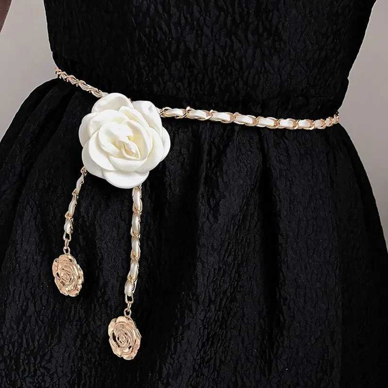 Fashion 1PC Lady Camellia Waist Chain for Women Highend Black White Flower Body Chains Jeans Dress Jewelry Decoration Wholesale20 D250924