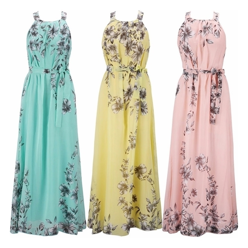 Summer Dress Women Long Sexy Loose Dress Women Beach Floral Boho Maxi The Dress Female Vestido Plus Size Sundress Clothing T200604