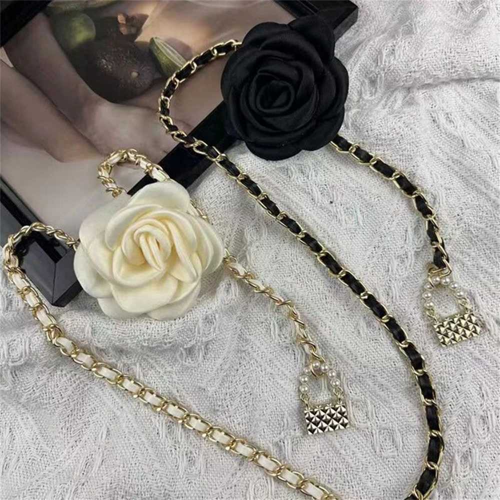 Fashion Ladies Elegant Camellia Flower Waist Chain Belt Floral Body Dress Waistband Strap Women Accessories Adjustable23 D250924