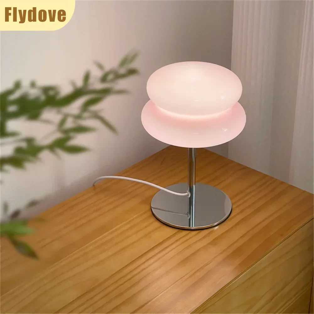 Double Layered Egg Tart Girl Ins Desk Lamp American Retro Bauhaus Highend Living Room Bedside Atmosphere LED Vintage Lamp C251115