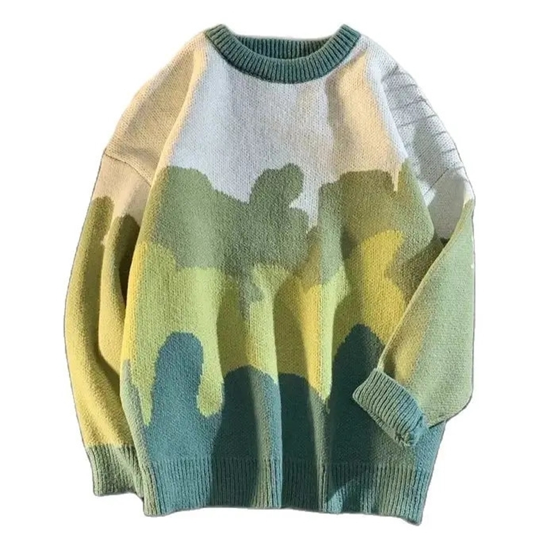 Mens Sweater Soft Thermal Fashion Crewneck Knitted Pullovers Autumn Winter Harajuku Vintage Y2K Clothes Korean Men 240912