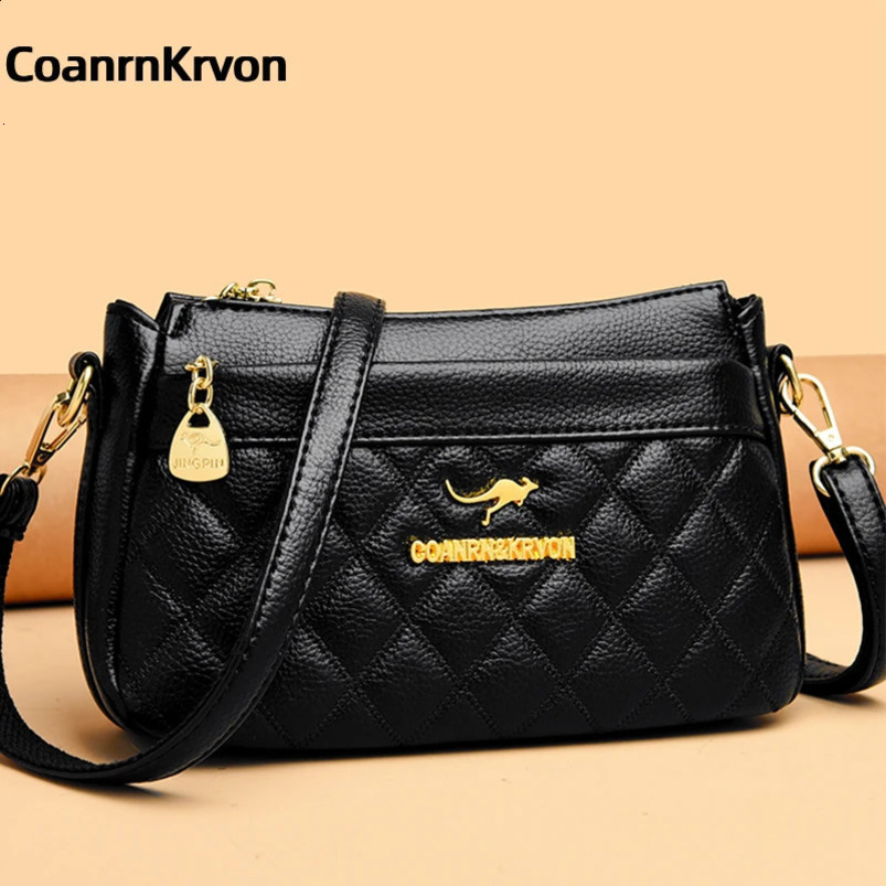 Soft Leather Handbag Advanced Sensory Fashion Zipper Storage Bag Multi functional Bottom Small Square for Women 240820
