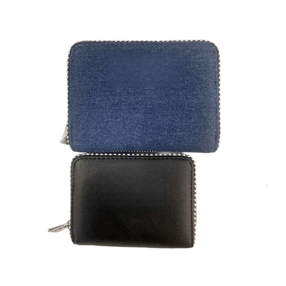 Black Rhinestone Women's PU Metal Chain Bag Wallet Card Holder Denim B5