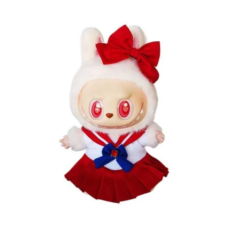 17cm Labubu Clothes Labubu Cute Sailor Uniform Vinyl Doll Labubu Beautiful Girl Warrior Clothes Sitting Party Gifts C250924
