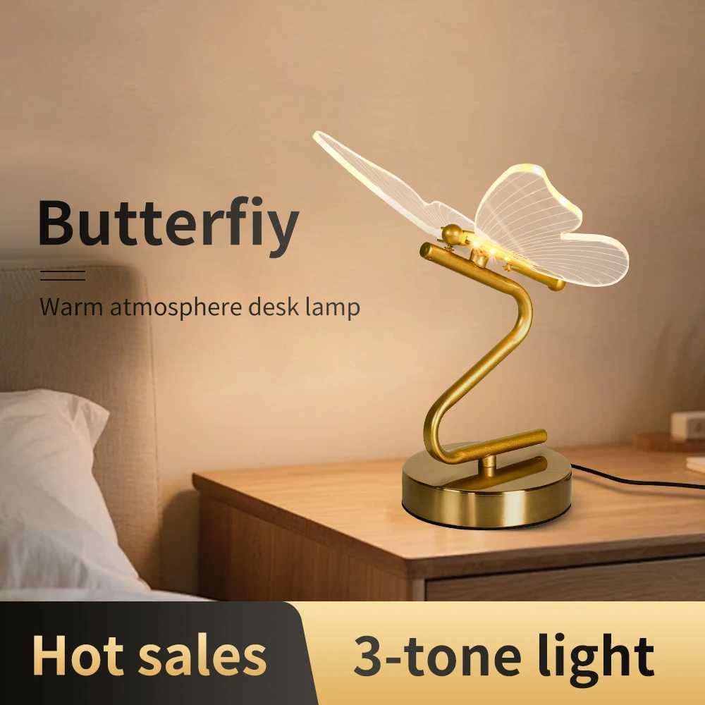 Modern LED Butterfly Table Lamp Bedroom Bedside Atmosphere Lamp Living Room Dining Room Home Decoration Lighting Table Lamp C251115