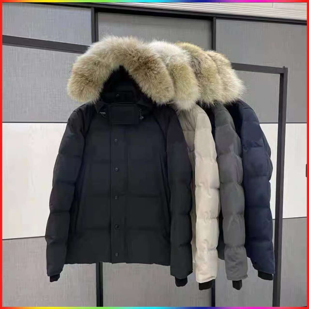 5A Winter Down jacket Winter Puffer Jackets Coat Real Wolf Fur Homme Outdoor Windbreaker Jassen Outerwear Hooded Manteau Hiver Canada Style warm Parka Doudoune