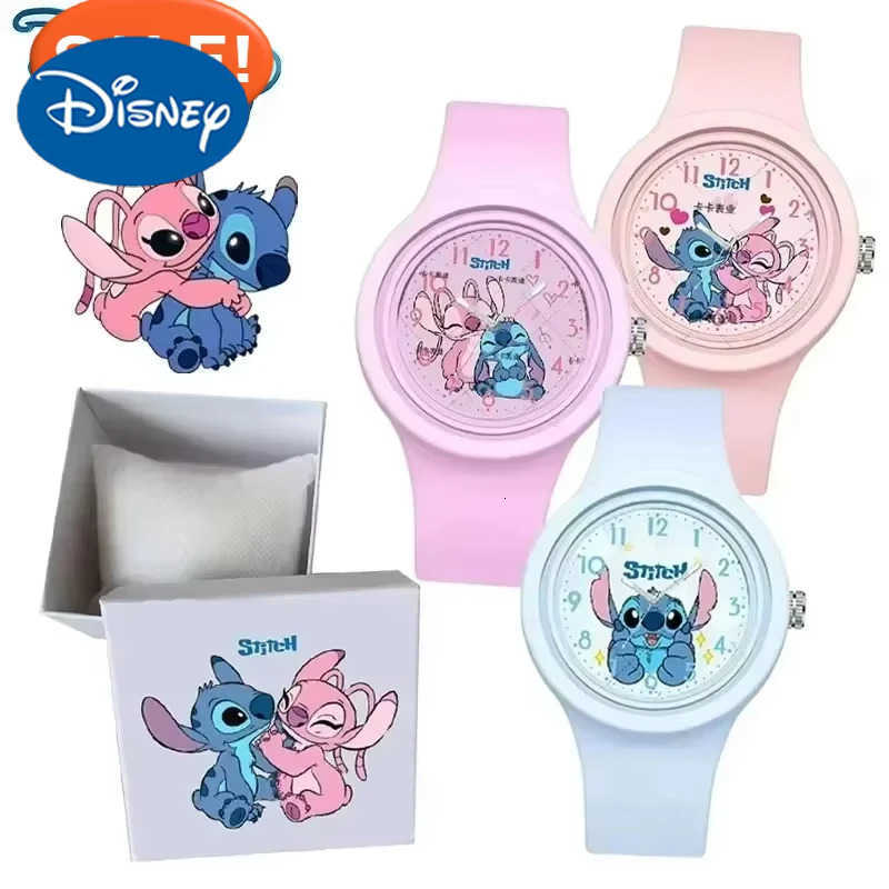 Disney cute Stitch Watch Cartoon Lilo Stitch Kawaii Silicone Quartz Watch Anime Peripherals Children Birthday Gifts Toys H250924