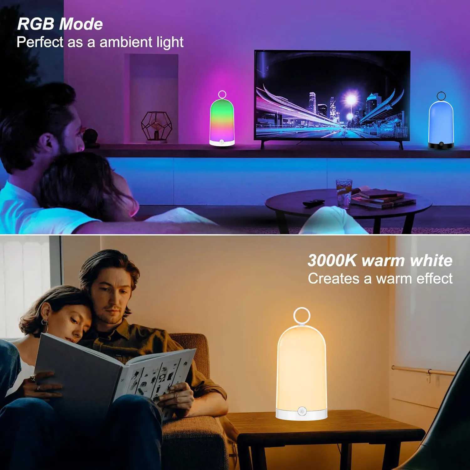 USB rechargeable lamp RGB portable home desk lamp touch night light bar coffee bar bedroom outdoor camping desk lamp C251115