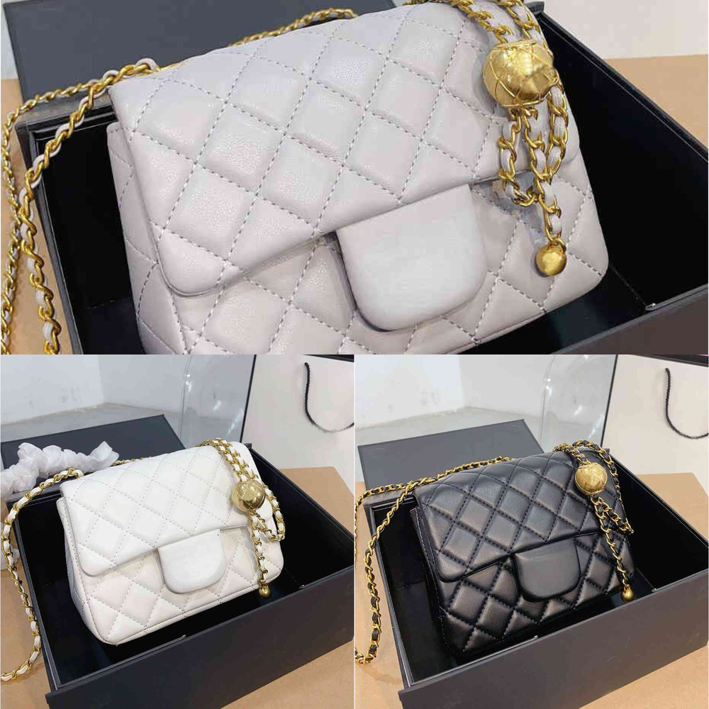 Shoulder Bags CF Bag C Bag C Bag Designer Mini Flap Chain Strap Cross Body Handbag With Gold Ball Women Fashion Purse Classic Style Crossbody