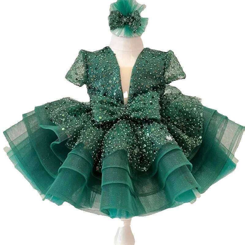 Wedding Dress Pink Flowers, Sparkling Princess Ball Dresses: Cute Fluffy Girl's Gown with Glitter and Butterfly Details for Parties J250625