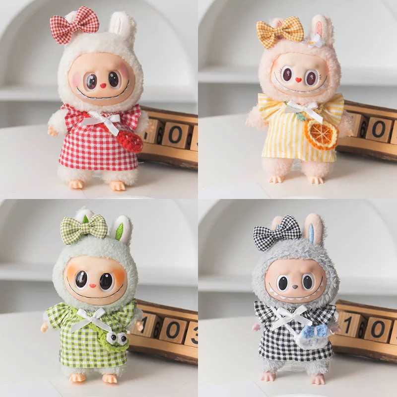 Doll Clothes for 10Cm Labubu 3PcsSet Set Plush Blind Box Outfits For V1v2v3 Labubu Christmas Birthday Gifts C250924