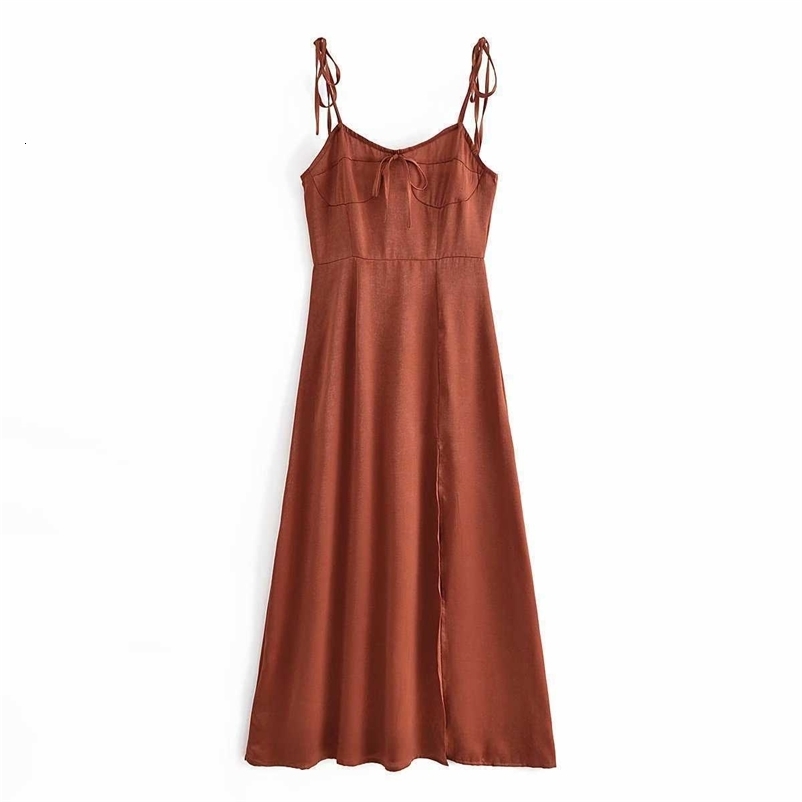 Summer Dress Women Elegant Casual Fashion Chic Lady Slit Slip Maxi Dress Women Sundress robe femme 210709